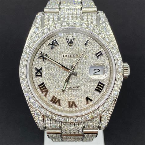 rolex diamond iced out|Rolex datejust 41mm iced out.